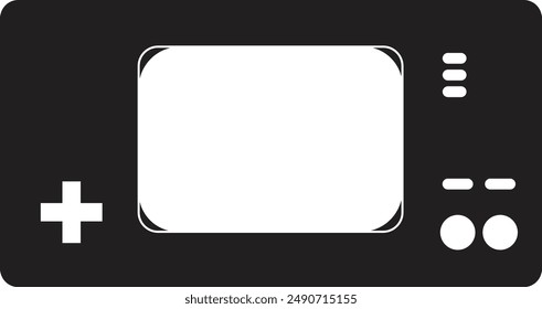 Retro Game Console Silhouette. Flat Vector Illustration.