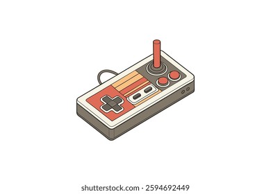 retro game controller vector art illustration