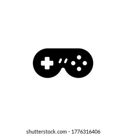 Retro game controller vector icon. Gamepad icon in black flat glyph, filled style isolated on white background