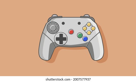 Retro game controller vector illustration. 