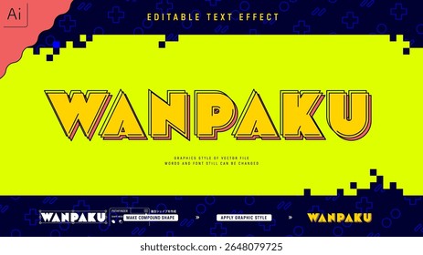 Retro game design text effect.Editable graphic style template.