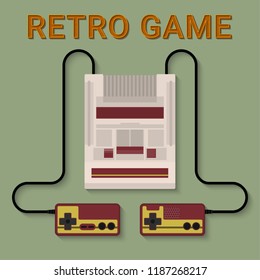 Retro game, Flat design style-Vector illustration