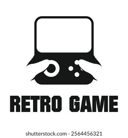 retro game flat minimalist logo design