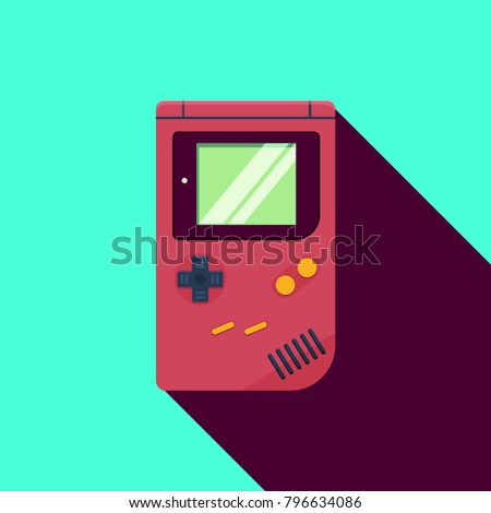 Retro Game Gadget. Flat Vector.