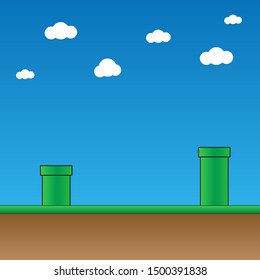 Retro game. Graphic template. Vector background