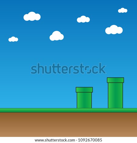 Retro game. Graphic template. Vector background