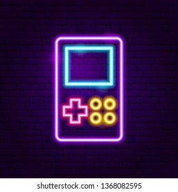 Retro Game Neon Label. Vector Illustration of Trendy Promotion.