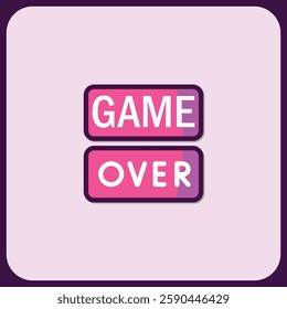 Retro Game Over Screen Design Element