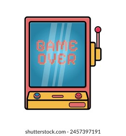 retro game over videogame console. video game icon vector illustration graphic. Vintage style design element