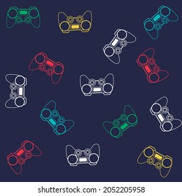 Retro Game Pad Pattern With Colors Kids Fashion Design.