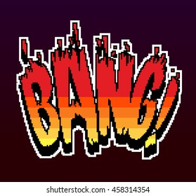 Retro Game Pixel Explosion Bang 8 Bit