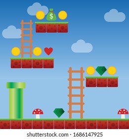 Retro-Spiel, Vektorgrafik-Design