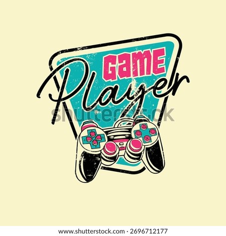 retro Game Player joystick keypad console vector design