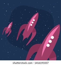 retro game spaceship flying vector ilustration