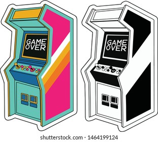 retro game t shirt sticker design vector isolated