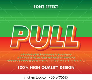 Retro Game Text Effect Gradient Style Red and Green For game Title. Vector