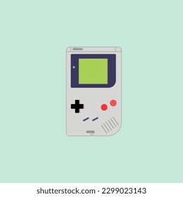 Retro Gameboy console icon, vector graphic