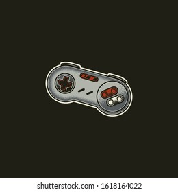 Retro gamepad from 8-bit consoles. Original vector illustration, icon in retro style.