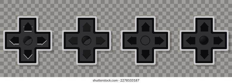 Retro gamepad buttons of classic video gaming from the 80s and 90s. Vector illustration