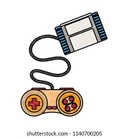 retro gamepad connected to cassette scribble