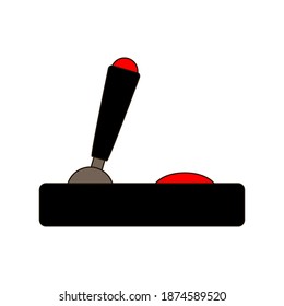 Dibujo retro gamepad sobre fondo blanco, ilustración vectorial