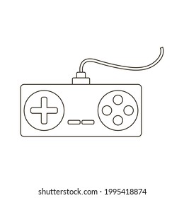 retro gamepad drawing, vector illustration