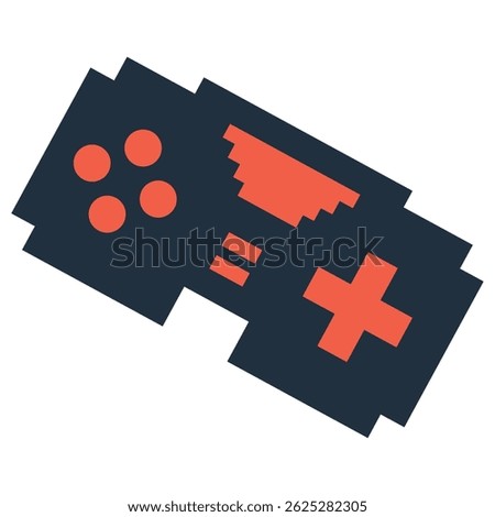 Retro gamepad in pixels. Vector illustration