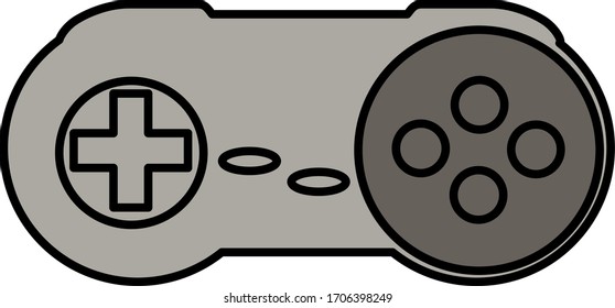 Retro gamepad which we can remember from ours childhood. Can be use as icon. Simple colour gamepad made in a vector graphic.