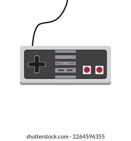 Retro gamepad,vintage,console, vector illustration.Old video game. Joystick.