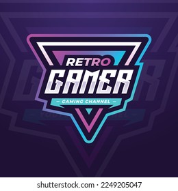 Retro Gamer Esports Logo Template for Gaming Tournament or Social Media