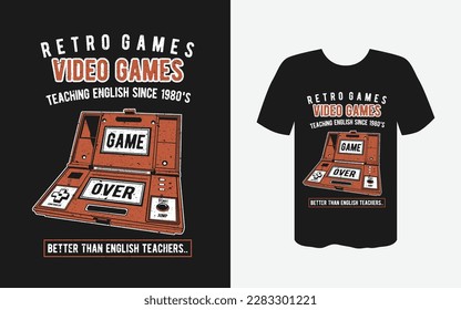 Retro games video games t-shirt design