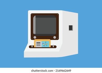 retro gaming console monitor isometric 