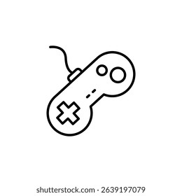Retro Gaming Controller Icon With Distinct Buttons And Wire Outline