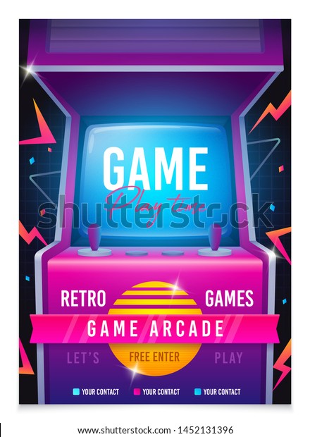 Retro Gaming Game 80s90s Arcade Machine Stock Vector (Royalty Free ...