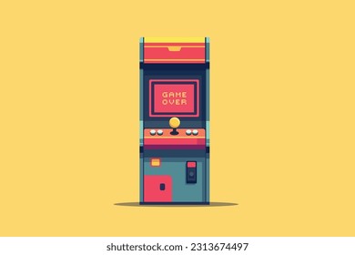 Retro gaming machines. Aesthetic wallpaper. Arcade game background. Vector stock