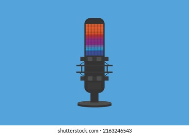 Retro gaming microphone vector  illustration luminous