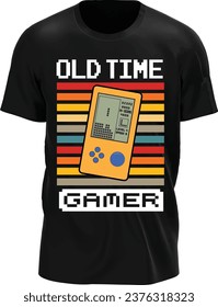 Retro Gaming +Old time gamer T shirt