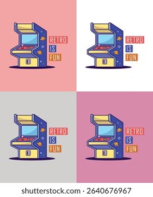 Retro Gaming Set Graphics Design 