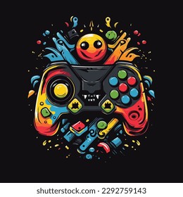 Retro Gaming T-Shirt Design Vector