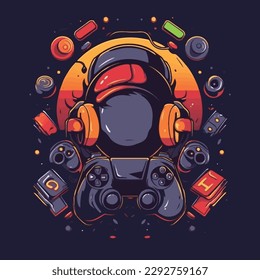 Retro Gaming T-Shirt Design Vector