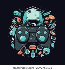 Retro Gaming T-Shirt Design Vector