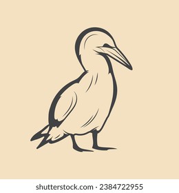 Retro gannetl Bird vector Stock Illustration