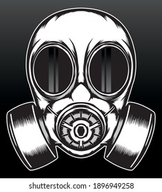 Retro gas mask illustration. Premium vector