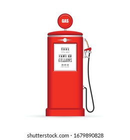 Retro gas pump vector illustration isolated on white background