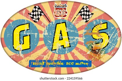 retro gas station sign,vector illustration