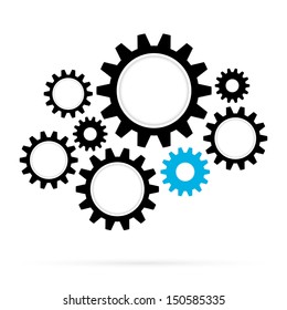 retro gear bridge isolated background