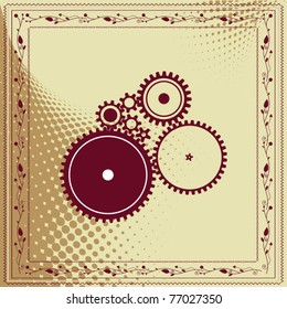 Retro gear vintage background