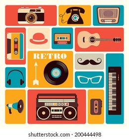 Retro gears vector pack 