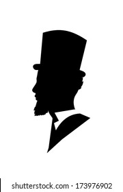 Retro Gentleman Face Profile Shape Vector