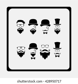 Retro gentleman icon set.